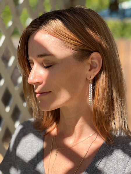 White Trellis Earrings