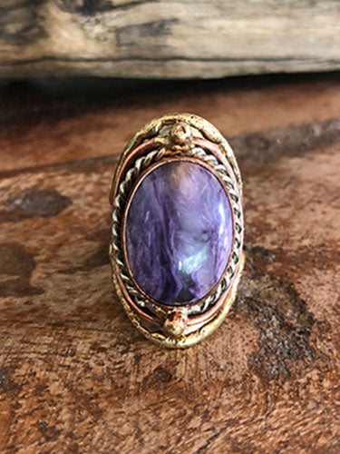 Charoite Love Ring