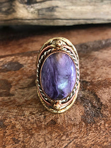 Charoite Love Ring