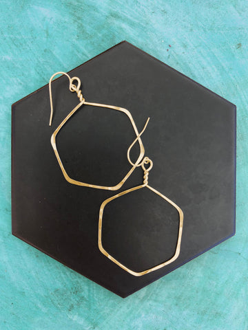 Gold Honeycomb Hoops