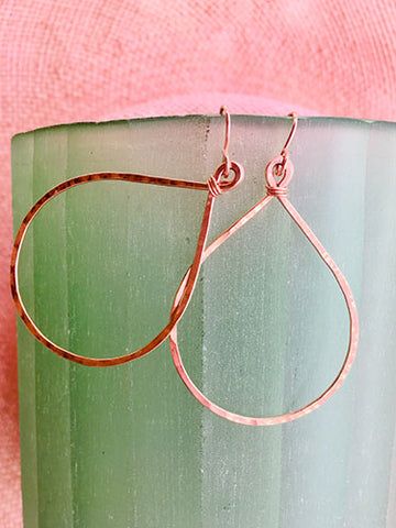 Rose Gold Teardrop Hoops (3 sizes)