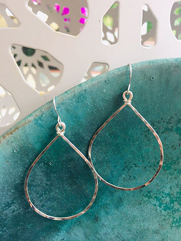 Sterling Teardrop Hoops (3 sizes)